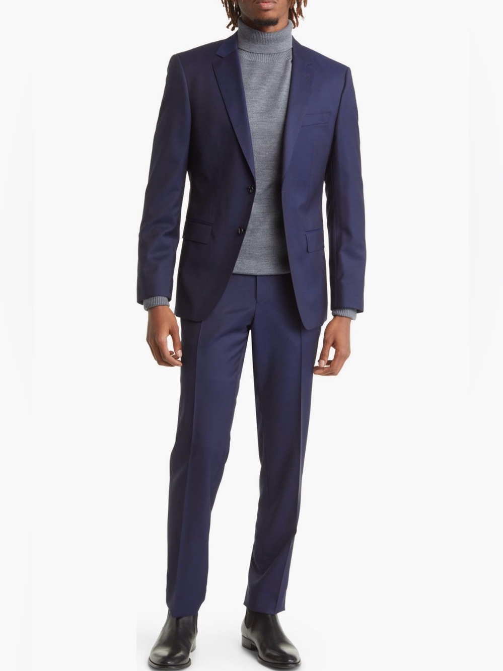 BOSS Men's Navy Blue Two-Piece Suit - Slim Fit